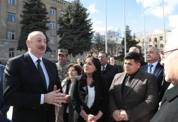 Prezident İlham Əliyev Xocalıda Soyqırımı Memorialının təməlini qoyub və rayon ictimaiyyətinin nümayəndələri ilə görüşüb