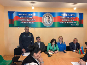 “Narkomanlığa və narkotik vasitələrin qanunsuz dövriyyəsinə qarşı mübarizə”, "Erkən nikah və onun fəsadları", “Məişət zorakılığına qarşı mübarizə” mövzularında silsilə maarifləndirici tədbirlər davam edir